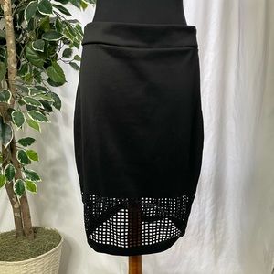 Black skirt with cool cut-out design at bottom